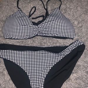 Black and white plaid bathing suit